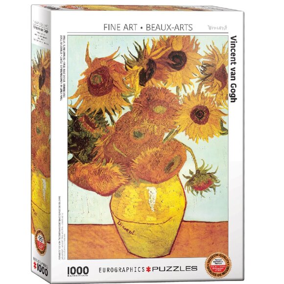 New sealed Eurographics 1000pcs Adult Puzzle Twelve Sunflowers by Van Gogh - Picture 1 of 15